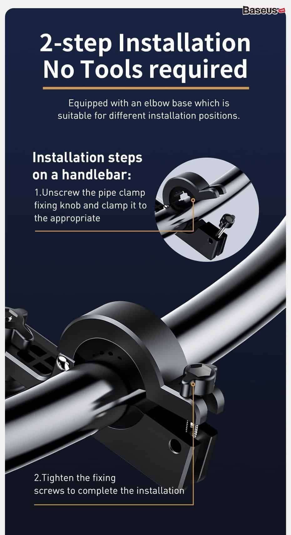 Đế giữ điện thoại siêu bền dùng cho xe máy Baseus Armor Motorcycle Holder (Applicable for Bicycle)