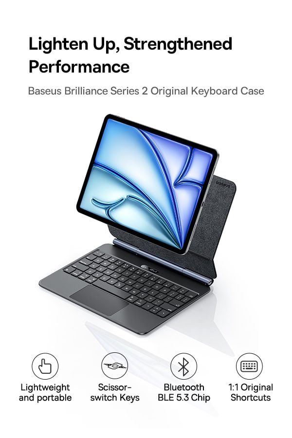 Bao Da Nam Châm Tích Hợp Bàn Phím Baseus Brilliance Original Series 2 cho IPad Pro