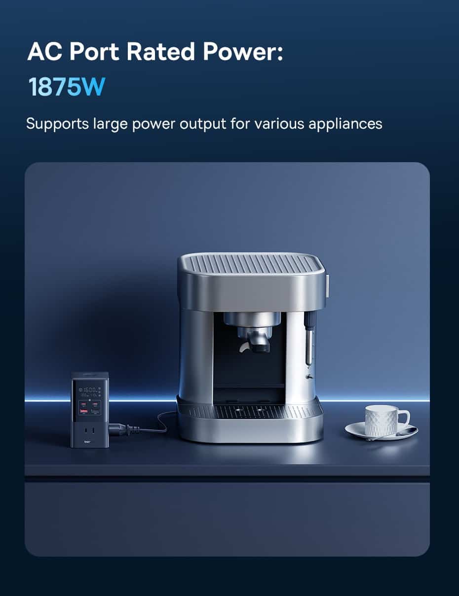 Bộ Sạc Nhanh Baseus PowerCombo Tower Digital PowerStrip 35W (6 AC+2 USB+2 Type-C Dây 1.5m, Chân cắm dẹp US)